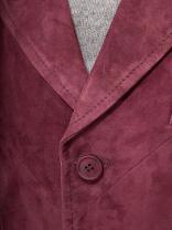 <b>Men's</b> Casual Biker Style Waistcoat in Maroon Suede Cowhide Leather Zipper Closure Outer Wear OEM Service Available - Product Image 4