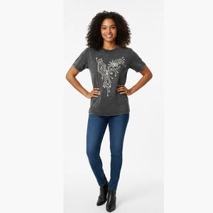 Camiseta de Moda Personalizada al por Mayor de Alta Calidad con Pedrería - Product Image 2