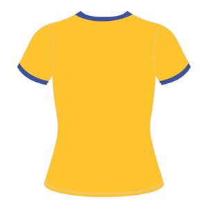 HBCU mujeres educadas Chenille contraste Trim Ringer camiseta oro bordadas con letras azules algodón colegiado hermandad camiseta - Product Image 3