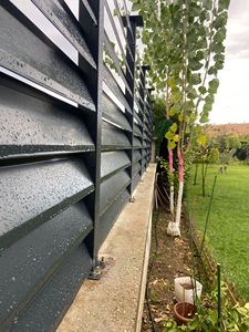 Modern Outdoor Powder Coating Horizontal Louvre Fence Pre-Assembled Galvanized Metal Panels DIY Style Fencing Trellis <b>Gates</b> - Product Image 4