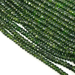 Cuentas facetadas de diopsido cromado natural de 4-6 mm, cuentas de piedras preciosas para la fabricación de joyas, cuentas de alta calidad al por mayor para manualidades - Product Image 2