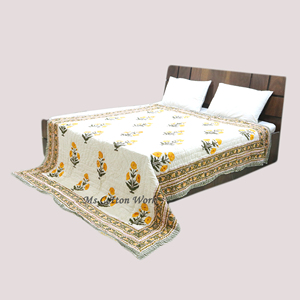 Handmade Reversible Queen-Size cotton Quilt Set vàng xanh hoa thiết kế mềm mại khâu tay <span class=keywords><strong>Comforter</strong></span> cho nhà khách sạn đám cưới - Product Image 6
