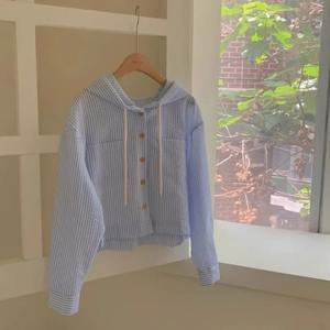 Camisas de mujer con capucha de alta calidad, camisas de verano informales personalizadas para mujer, camisa al por mayor de algodón 100% - Product Image 1