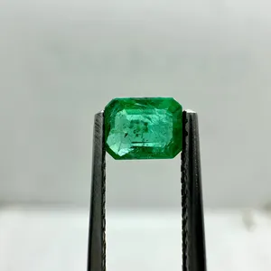 Zamrud alami langka 5x4MM oktagon hijau kilau baik batu permata longgar untuk perhiasan batu segi desain baru eksklusif