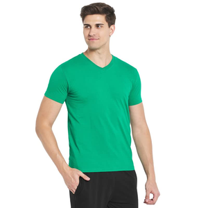 Personnalisable Décontracté Couleur Unie T-shirt Slim Fit Col V Manches Courtes Hommes de Gros et Pas Cher Prix Du Bangladesh - Product Image 2