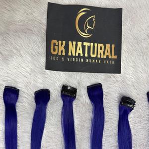 Premium Quality Indian Temple Raw Single Drawn Extensiones de cabello humano de onda natural Rayas de clip - Product Image 6