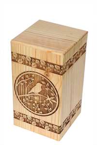 Urne de crémation en bois de pin faite à la main pour les cendres humaines Urne en bois personnalisée pour grande boîte d'urne commémorative fabriquée à la main - Product Image 2