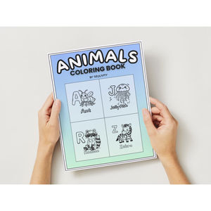 Libro da colorare stampabile con alfabeto animale dalla A alla Z, libro per l'apprendimento precoce per bambini - Product Image 1