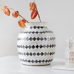 Florero de nácar hecho a mano de Vietnam, jarrones con incrustaciones de concha de Capiz a precio competitivo más vendidos - Product Image 2