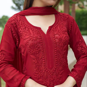 Vestido de fiesta moderno étnico 2022 listo para usar césped Salwar Kameez y gasa Dupatta con bordado Venta de liquidación - Product Image 5