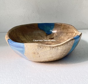 Nouveau design de bol en bois naturel et résine pour la cuisine bol à dîner de table prix de gros bol en résine bois de haute qualité forme ronde - Product Image 5