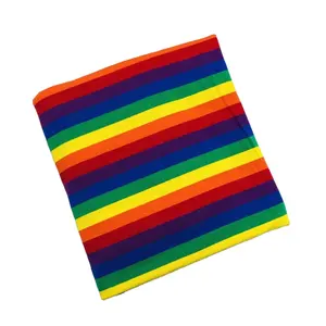 Großhandel Stretch garn gefärbte Streifen Baumwolle Spandex Regenbogen Jersey benutzer definierte weiche Jersey Stoff für Kinder kleidung