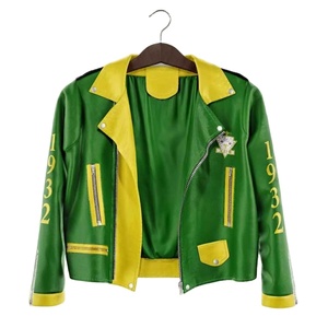 <b>Chi</b> Eta Phi Greek Women's Genuine Leather Zipper Embroidered Sheep Moto Jacket Motorcycle Racing Biker Coat Stylish Sorority - Product Image 1
