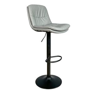 GAKJB-673 Contemporary <b>Bar</b> <b>Stool</b> with <b>Adjustable</b> Height Faux Leather Cushion Simple Design for Farmhouse or <b>Bar</b> Use - Product Image 2