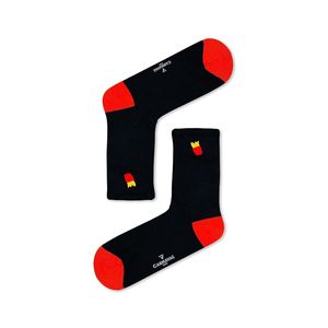 Embroidered Potato Patterned Torn Unisex Weaving Fabric Very Colorful Homewear TR Made Non-Sustainable Type 1 <b>Wash</b> Sports Socks - Product Image 1
