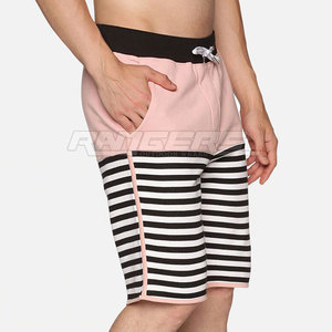 Striped <b>Shorts</b> Pink Base with Black and <b>White</b> Stripes Slim Fit Lightweight Unique Style Lightweight <b>Mens</b> Casual <b>Shorts</b> - Product Image 5