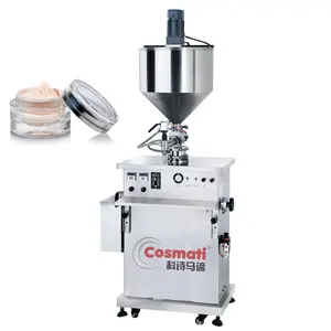 Single head piston filling machine cosmetic cream hair wax body butter filler hot filling machine with hopper and mixer