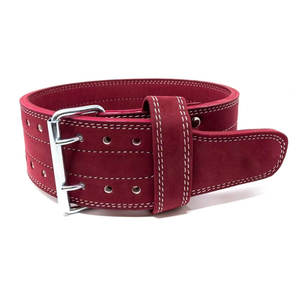 Custom Maroon Cowhide Amara Leather <b>Powerlifting</b> <b>Belt</b> 10 13 mm Thickness Gym Squats Back Support Double Prong Buckle - Product Image 5