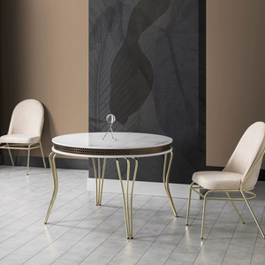 Nắng Mô Hình Thiết Kế Hiện Đại Sắt Bàn Ăn Đặt Phong Cách Kim Loại Ghế 6 Chỗ Ngồi Căn Hộ Nhà Khách Sạn Sử Dụng Gỗ Phòng Khách - Product Image 1