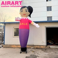 Ballon gonflable de danseur d'air de la publicité de promotion d'entreprise de magasin, danseur gonflable de fille d'événement de centre commercial de restaurant avec la led