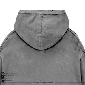 Sweat à capuche pour homme en molleton 100% coton, coupe classique, lavage à l'acide, écologique, streetwear d'automne, couleur personnalisée, broderie/sérigraphie - Product Image 5