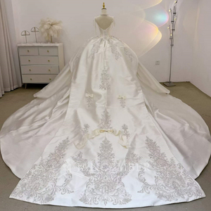 Robe de mariée Jancember JJ141 Princess Spaghtti Strap Bow Satin Empire Puffy Gowns - Product Image 2