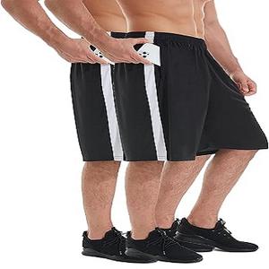 กางเกงขาสั้นออกกำลังกายผู้ชายแบบสบายๆ ระบายอากาศได้ดี แห้งเร็ว ลายเรียบ เอวยางยืด มีกระเป๋าใช้งานได้จริง สำหรับทุกฤดู - Product Image 1