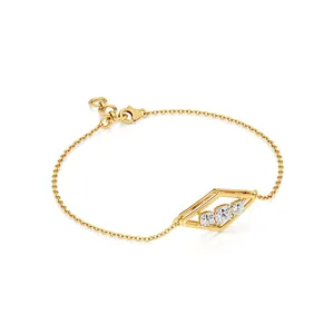 กำไลข้อมือ Aurora สำหรับ Trinity Diamond - สร้อยข้อมือชุบทอง 18K สำหรับผู้หญิง - Product Image 2