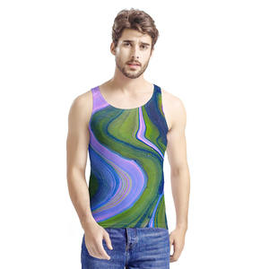 Gilet de fitness sans manches à col en U pour hommes, décontracté, léger, stringer, patchwork tricoté, nouvelle performance créée, produits OEM - Product Image 3