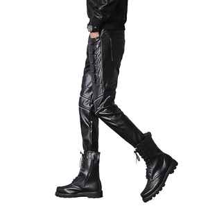Pantalones de Cuero Auténtico para Hombre, Estilo Punk, Vaqueros, Pantalones BLUFF, Pantalones de Motociclista, Cuero - Product Image 3