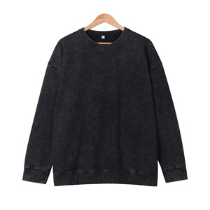 Sweat-shirt unisexe de luxe délavé à l'acide de haute qualité, col rond surdimensionné brodé personnalisé pour hommes, motif imprimé vintage pour l'automne - Product Image 6