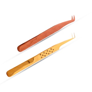 แหนบต่อขนตาไทเทเนียมสีทอง90องศาเครื่องมือความงามที่แม่นยำสำหรับการแต่งขนตาแบบมืออาชีพ - Product Image 4