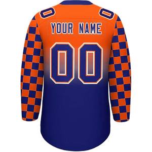 Dernier style de maillot de hockey sur glace pour hommes col V sublimation brodé manches longues personnalisé pour hommes - Product Image 2