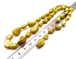 Collar de cuentas de mármol verde Whirl, collar de hilo de mármol, collar de mármol de resina - Product Image 3