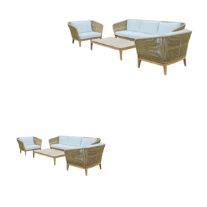 Meilleur prix d'usine Mobilier d'extérieur moderne Ensemble de canapés en rotin Salon d'extérieur Mobilier de jardin en bois Canapé d'extérieur - Product Image 5