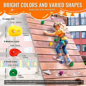 32 piezas educativas para interiores/exteriores, escalada en roca, agarre de pared de roca para estructuras escolares y de juegos públicos - Product Image 3