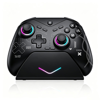 Manette de jeu PLAYX Hall Joystick avec éclairage RGB, fonction Turbo, gyroscope 6 axes, vibration, sans fil, avec station de charge
