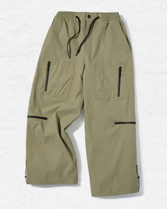 Pantalon baggy de ski imperméable de couleur unie à taille élastique pour hommes Hipster Pantalon ample de hip-hop de HighStreet pour hommes - Product Image 3