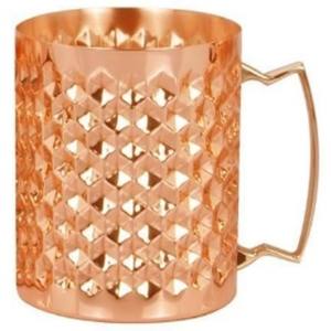 Premium Moscou Mule Cuivre Tasse Fabriqué À La Main Martelé Diamant Motif avec Poignée En Cuivre Couvercle Cocktail Drinkware Paille Accessoire - Product Image 6