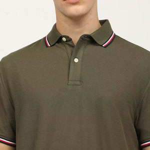 2026 High Quality 100% Cotton Print Outdoor Wear Stand <b>Collar</b> Men Slim Fit Short Sleeve for <b>T</b>-<b>Shirt</b> with Pocket Anti-Wrinkle - Product Image 5