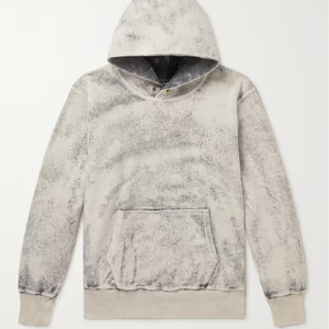 Sudaderas con capucha de algodón pesado de gran tamaño lavadas con ácido lisas en blanco con impresión de logotipo personalizado para hombre - Product Image 4