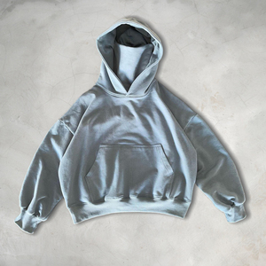 2026 High Quality <b>Red</b> Sun Faded Acid Wash Distressed Men's Winter <b>Hoodie</b> 100% Cotton Waterproof Breathable - Product Image 1