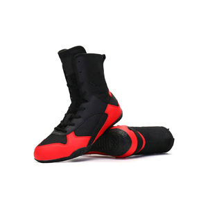 Good Quality Genuine Leather <b>Boxing</b> <b>Shoes</b> Non-Slip Breathable Lightweight Durable High-Top Training Competition <b>Shoes</b> for <b>Men</b> - Product Image 3
