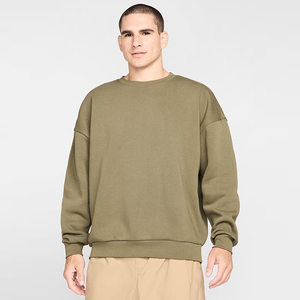 Qualité supérieure 100% coton sweat ras du cou en molleton personnalisé coupe ample taille unisexe manches côtelées logo OEM solide pour hommes - Product Image 6