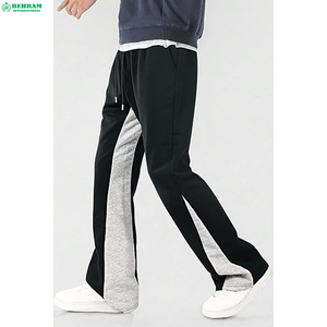 Behram International High Quality Canvas Flared Sweatpants 100% Cotton Custom Baggy Jogger Pant Panels Long Track Flare Pant - Product Image 3