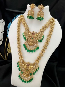 Premium Quality <b>Peacock</b> Necklace Set Heavy Look Gold Finish Necklace Set with Lakshmi Design for Brides and Special Occasions - Product Image 2