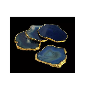 Accessoires de vaisselle Perosnlaized Sous-verre en agate avec tranche d'agate plaquée or au prix de gros avec une qualité supérieure - Product Image 4