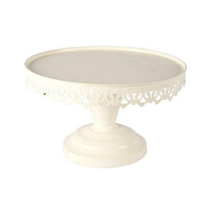 Exhibidor de Postres Redondo Vintage con Pedestal, Elegante Soporte para Pastel de Metal Dorado con Patrón de Encaje Decorativo para Decoración de Bodas - Product Image 6