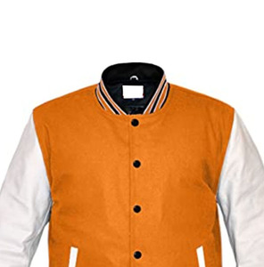 Chaqueta con letras de manga de cuero súper genuino para hombre, diseño personalizado, chaqueta con letras universitarias, ropa de calle, moda - Product Image 5