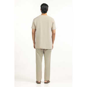 Camisetas de Punto de Corte Regular de 280 g MN-TS-SS25-009, Camiseta Oversize Lisa Teñida con Diseño Comprimido y Estampado DTG - Product Image 1